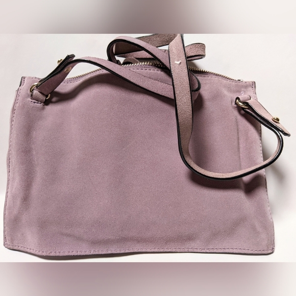 Vtg Real Suede H&M Premium line authentic Limited Ed lavender crossbody Purple - Picture 8 of 13